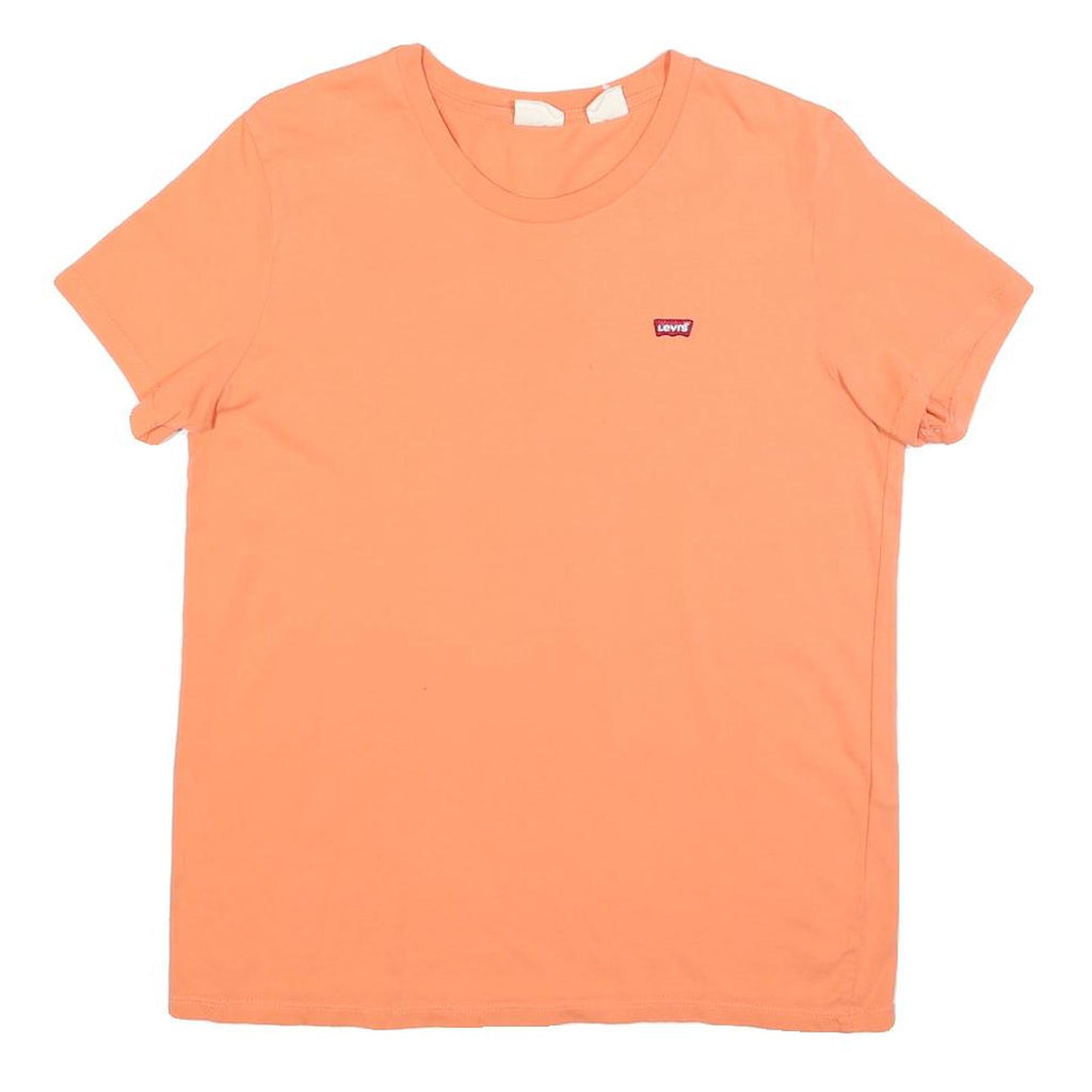 LEVI'S Womens Orange Graphic T-Shirt M Short Sleeve Crew Neck Casual Cotton