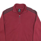 ADIDAS Mens Maroon 1/4 Zip Sweatshirt M Cotton Blend Athletic Sportswear