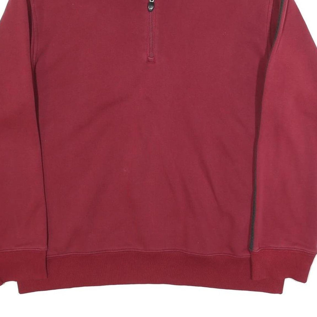 ADIDAS Mens Maroon 1/4 Zip Sweatshirt M Cotton Blend Athletic Sportswear
