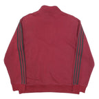 ADIDAS Mens Maroon 1/4 Zip Sweatshirt M Cotton Blend Athletic Sportswear
