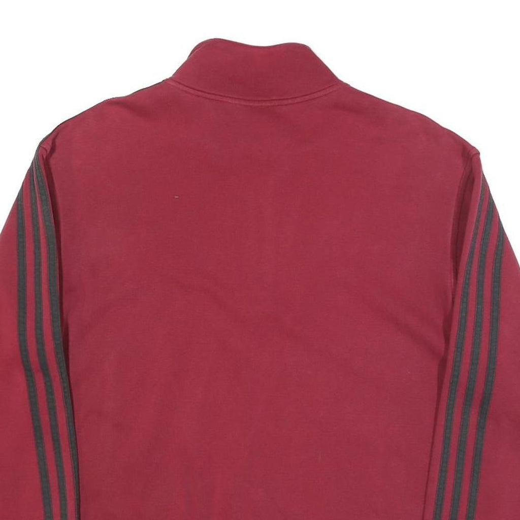 ADIDAS Mens Maroon 1/4 Zip Sweatshirt M Cotton Blend Athletic Sportswear