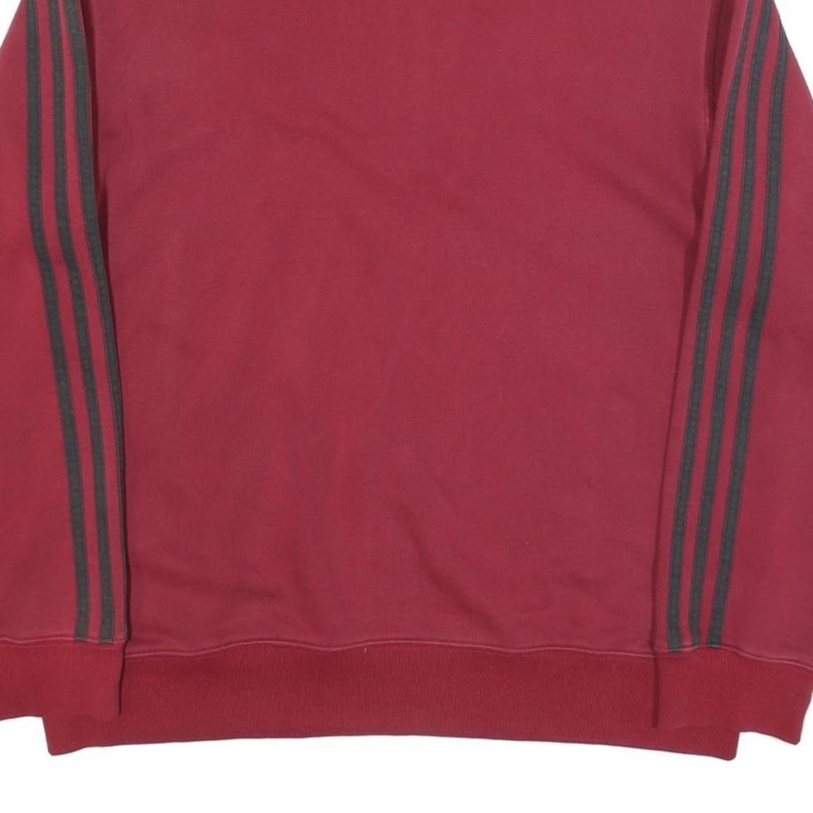 ADIDAS Mens Maroon 1/4 Zip Sweatshirt M Cotton Blend Athletic Sportswear