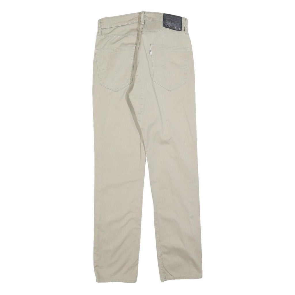 LEVI'S Mens Cotton Blend Beige Slim Slim Leg Trousers W31 L32 Casual Zip Closure