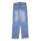 YES OR NO Womens Jeans Blue Regular Straight Denim Light W26 L28 Embroidered