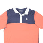 UNDER ARMOUR Mens Navy & Orange Polo Shirt XL Performance Athletic Golf