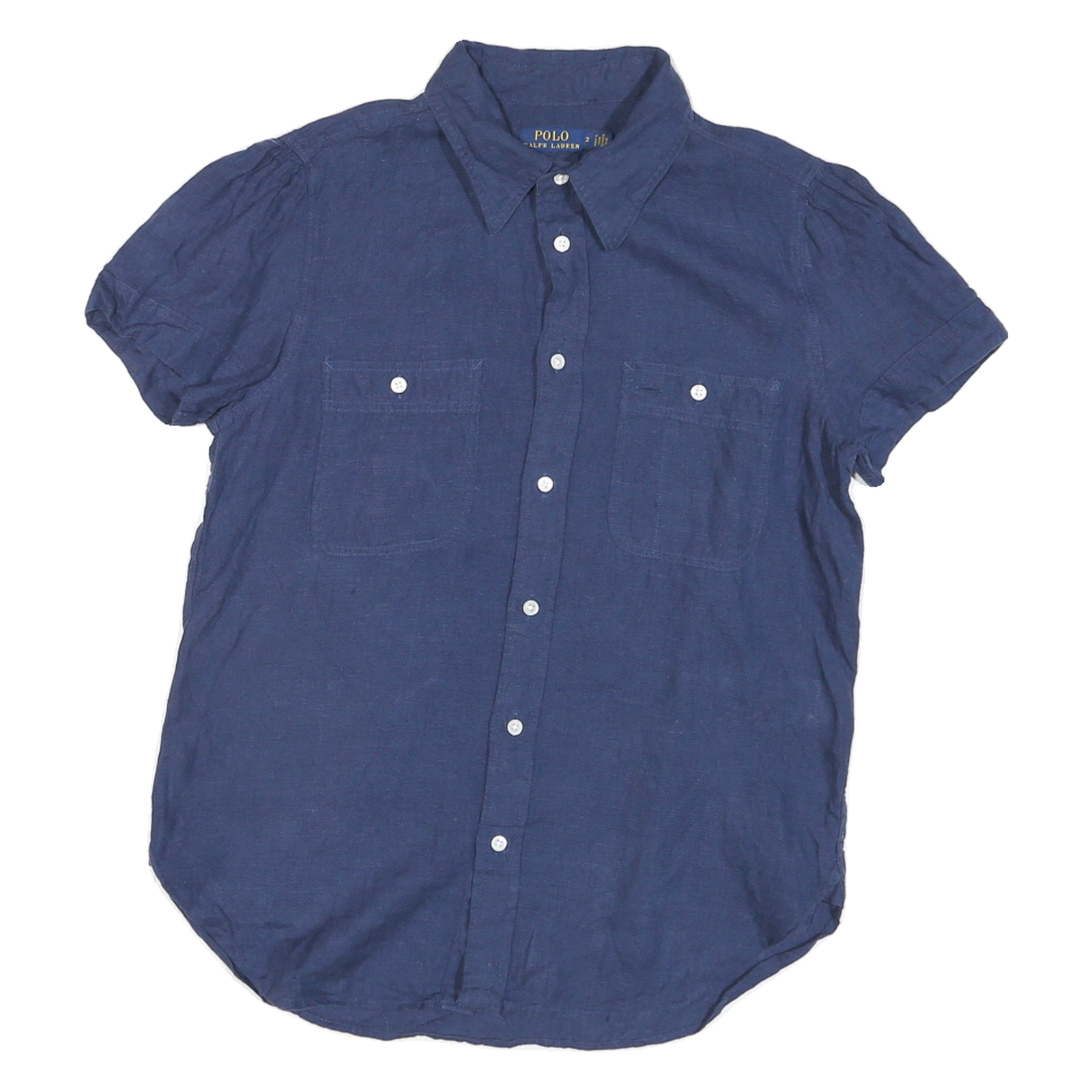 POLO RALPH LAUREN Womens Blue Button Shirt XS Cotton Blend Classic