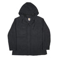 CARHARTT Womens Black Wool Blend Hoodie Jacket XL Woven Zip Hooded Workwear