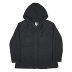CARHARTT Womens Black Wool Blend Hoodie Jacket XL Woven Zip Hooded Workwear