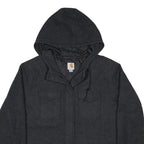 CARHARTT Womens Black Wool Blend Hoodie Jacket XL Woven Zip Hooded Workwear