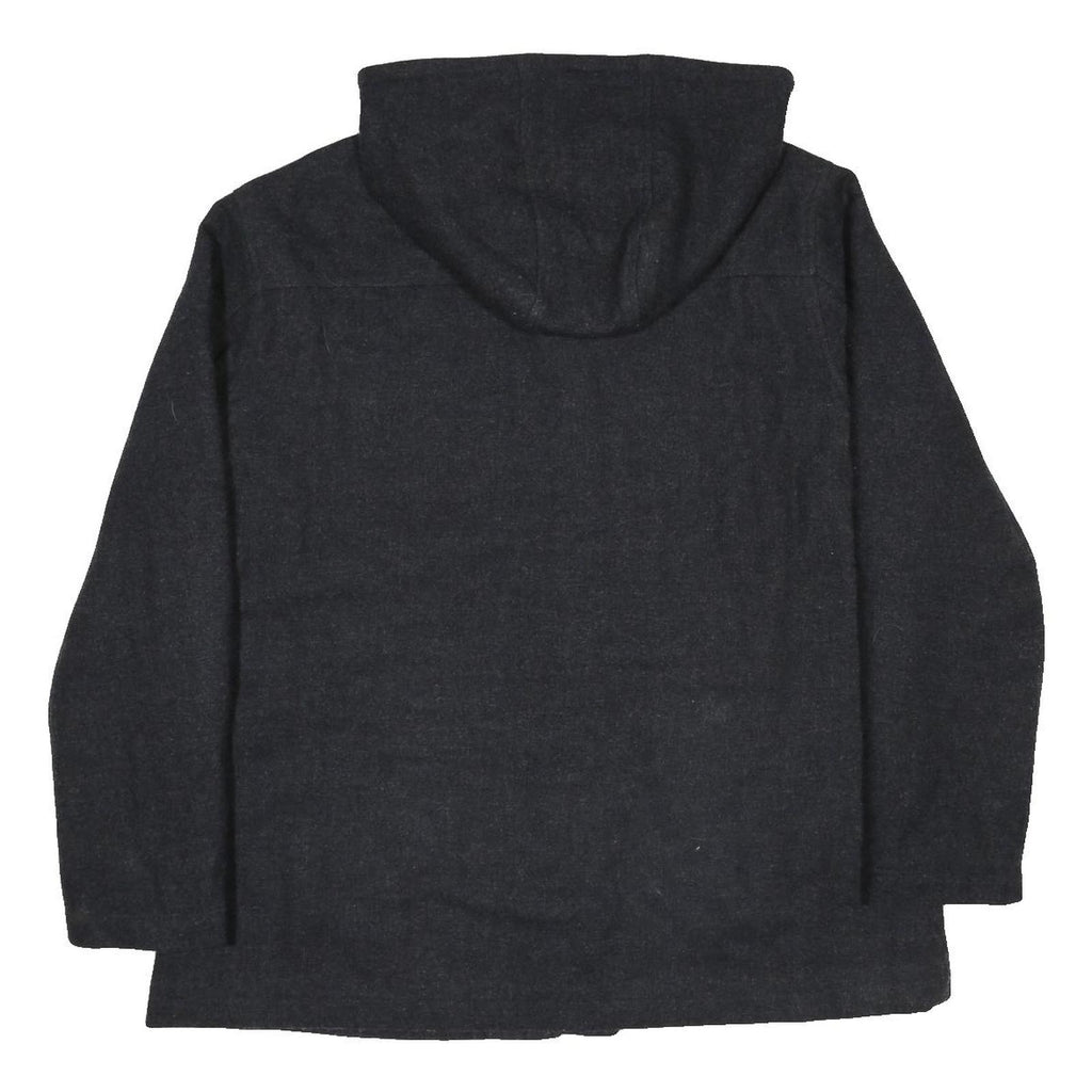 CARHARTT Womens Black Wool Blend Hoodie Jacket XL Woven Zip Hooded Workwear