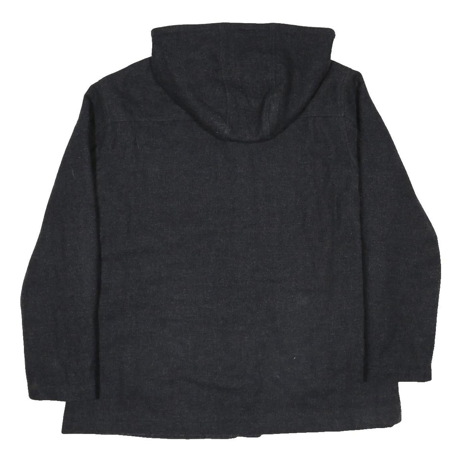 CARHARTT Womens Black Wool Blend Hoodie Jacket XL Woven Zip Hooded Workwear