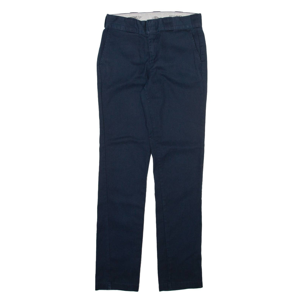 DICKIES 776f Womens Trousers Blue Slim Straight W28 L31