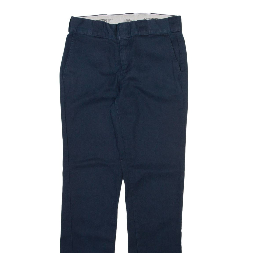 DICKIES 776f Womens Trousers Blue Slim Straight W28 L31