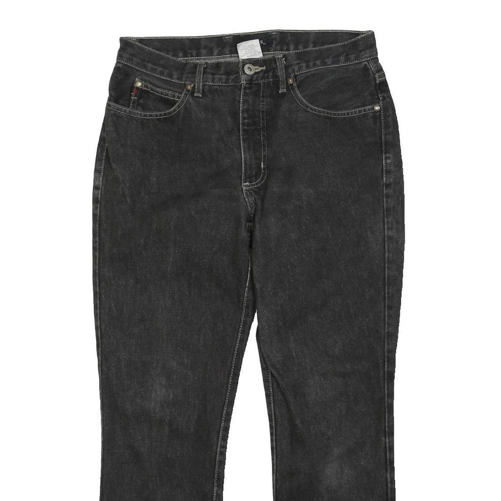 GUESS Womens Black Regular Fit Straight Denim Medium W30 L27 Raw Hem Jeans