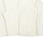 ZARA WOMAN Womens White Cream Cotton Blend Jacket M Woven Ruffle Detail Stylish