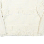 ZARA WOMAN Womens White Cream Cotton Blend Jacket M Woven Ruffle Detail Stylish