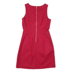 TOMMY HILFIGER Womens Red Sleeveless Day Cotton Blend Plain Dress S Elegant Zip