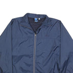 ASICS Womens Navy Blue Outdoor Jacket L Nylon Plain Zip Athletic Lightweight