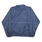 ASICS Womens Navy Blue Outdoor Jacket L Nylon Plain Zip Athletic Lightweight