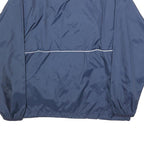 ASICS Womens Navy Blue Outdoor Jacket L Nylon Plain Zip Athletic Lightweight