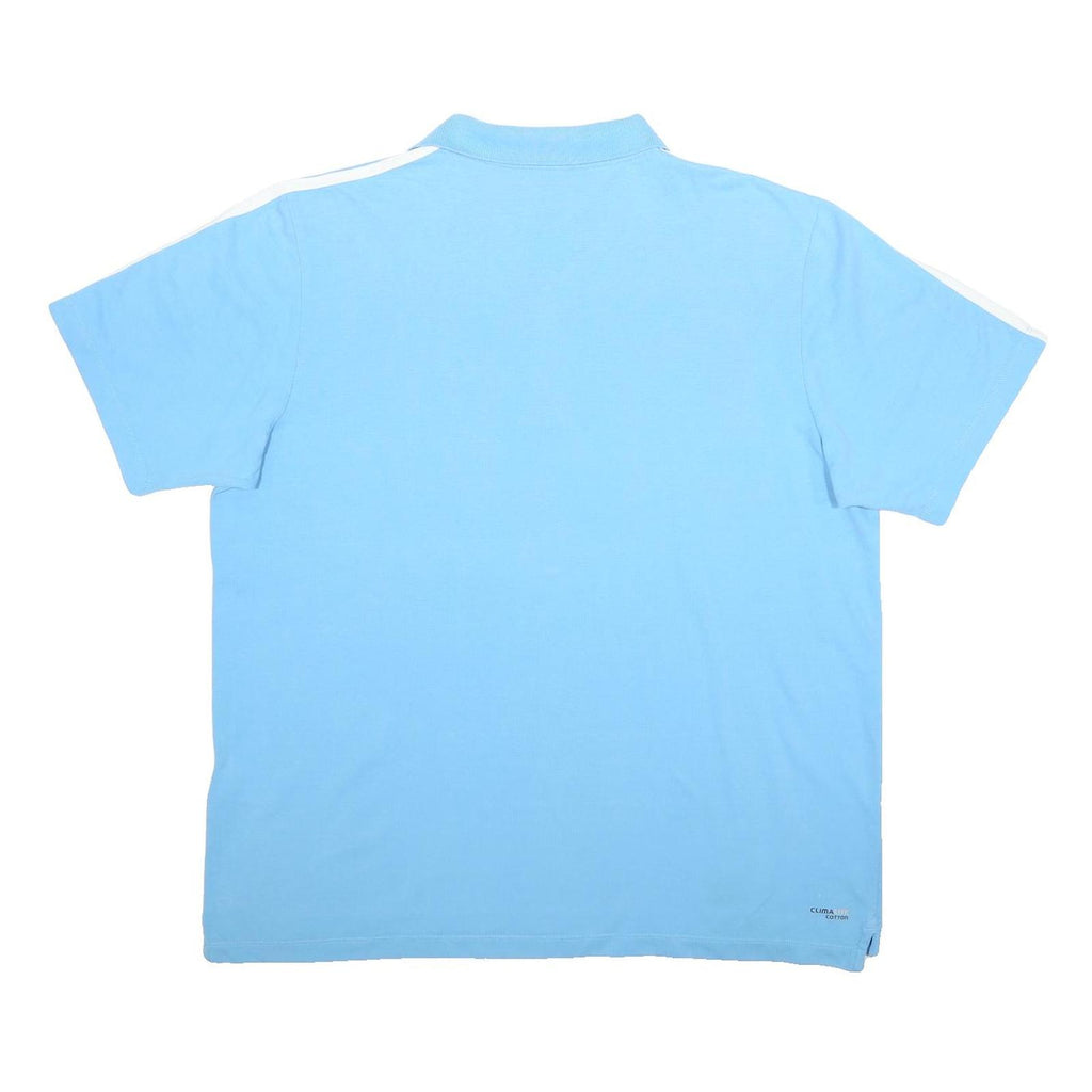 ADIDAS Mens Blue & White Cotton Blend Polo Shirt 2XL Short Sleeve Classic