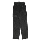 POLO BOSTON Womens Cotton Blend Black Regular Fit Straight Leg Trousers W25 L32