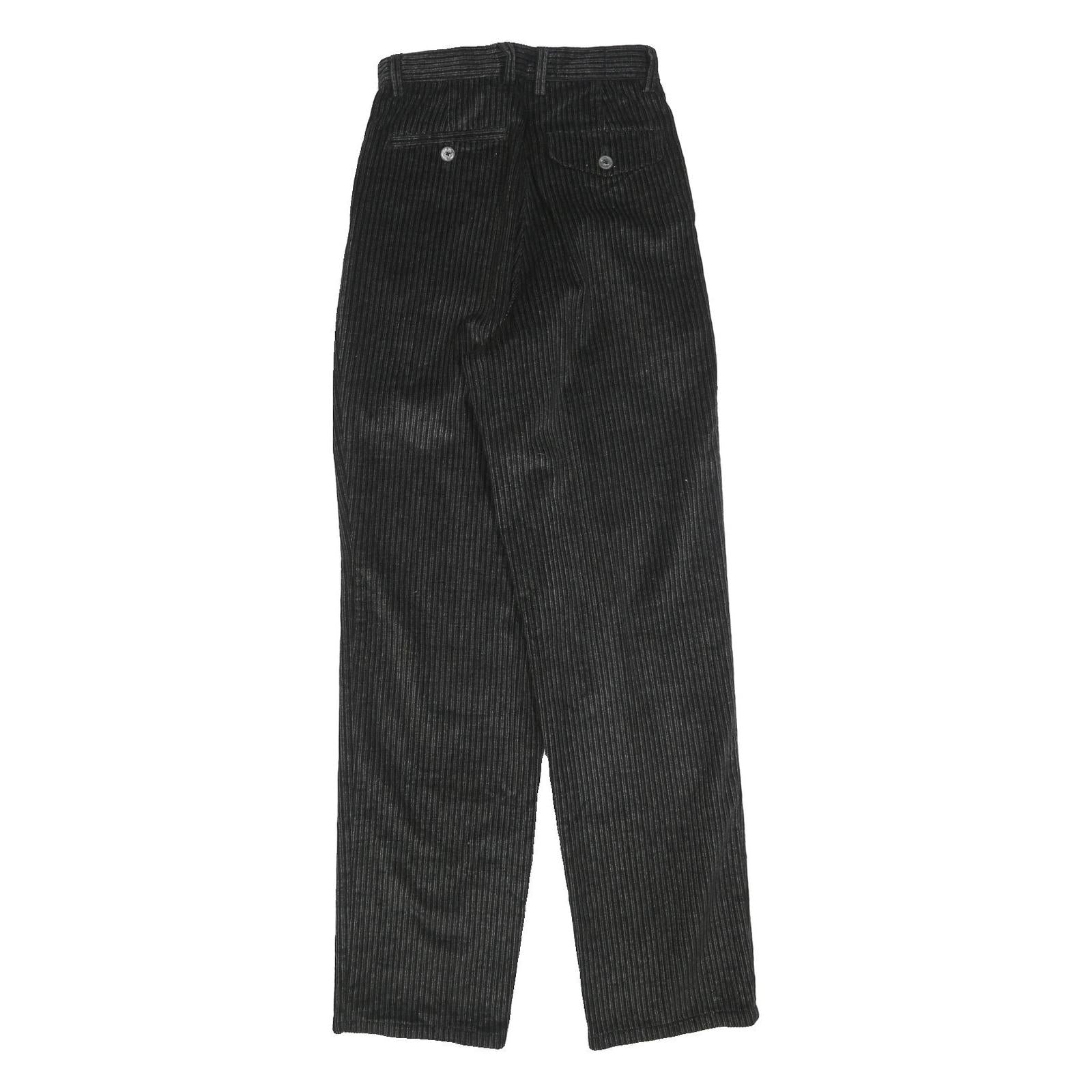 POLO BOSTON Womens Cotton Blend Black Regular Fit Straight Leg Trousers W25 L32