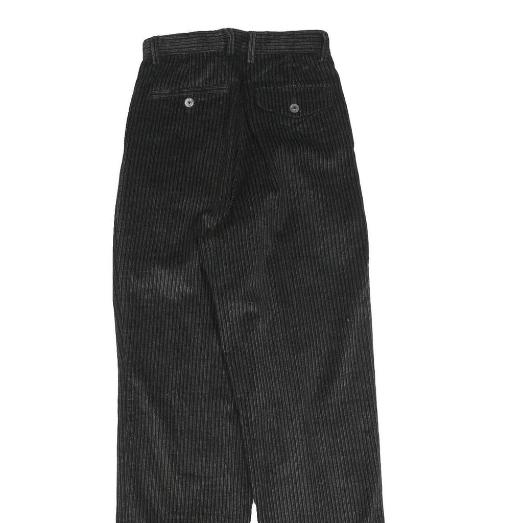 POLO BOSTON Womens Cotton Blend Black Regular Fit Straight Leg Trousers W25 L32