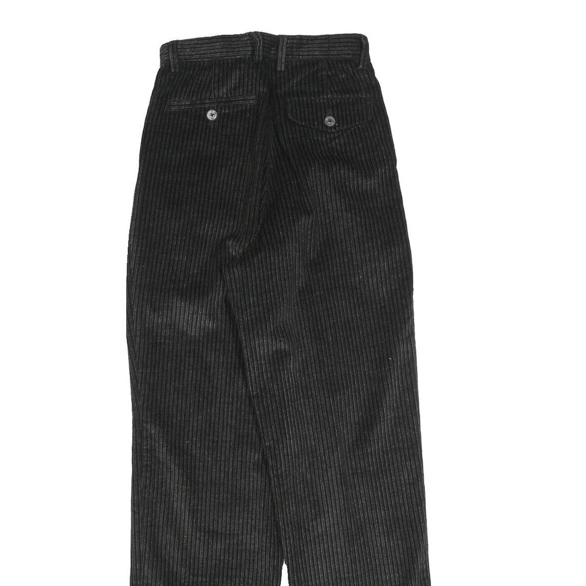 POLO BOSTON Womens Cotton Blend Black Regular Fit Straight Leg Trousers W25 L32