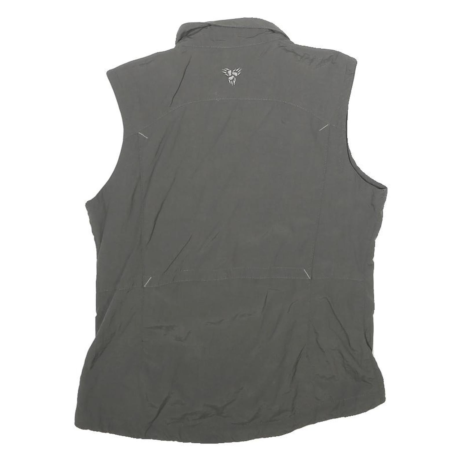 JACK WOLFSKIN Womens Grey S Polyamide Vest Jacket Outdoor Zip Pocket