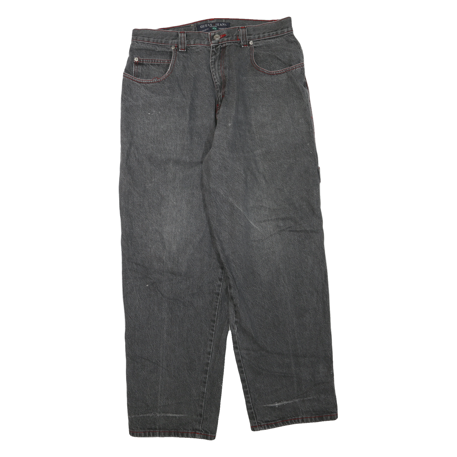 GUESS JEANS Mens Jeans Grey Regular Straight Denim Medium W34 L31 Classic Casual