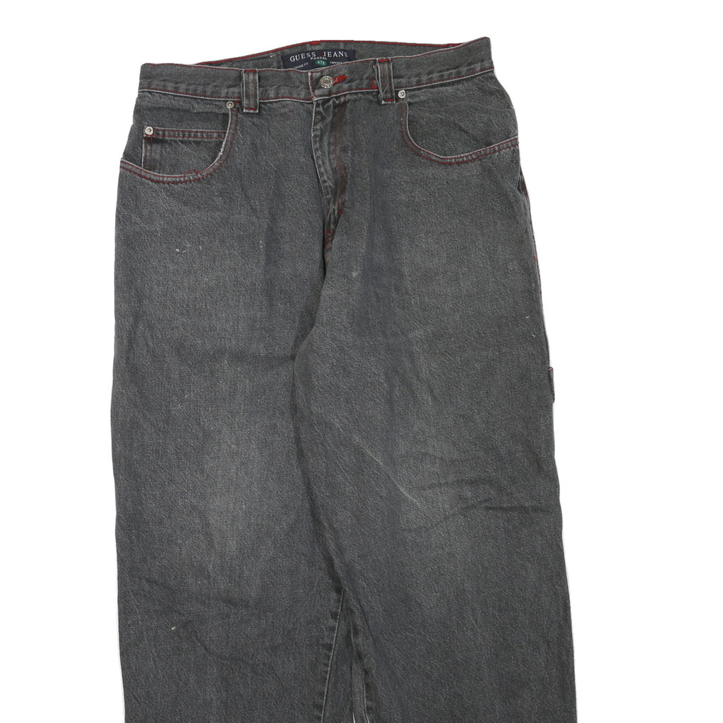 GUESS JEANS Mens Jeans Grey Regular Straight Denim Medium W34 L31 Classic Casual