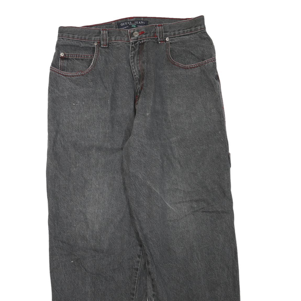 GUESS JEANS Mens Jeans Grey Regular Straight Denim Medium W34 L31 Classic Casual