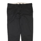 DICKIES Mens Cotton Blend Black Regular Straight Trousers W42 L31 Workwear Zip