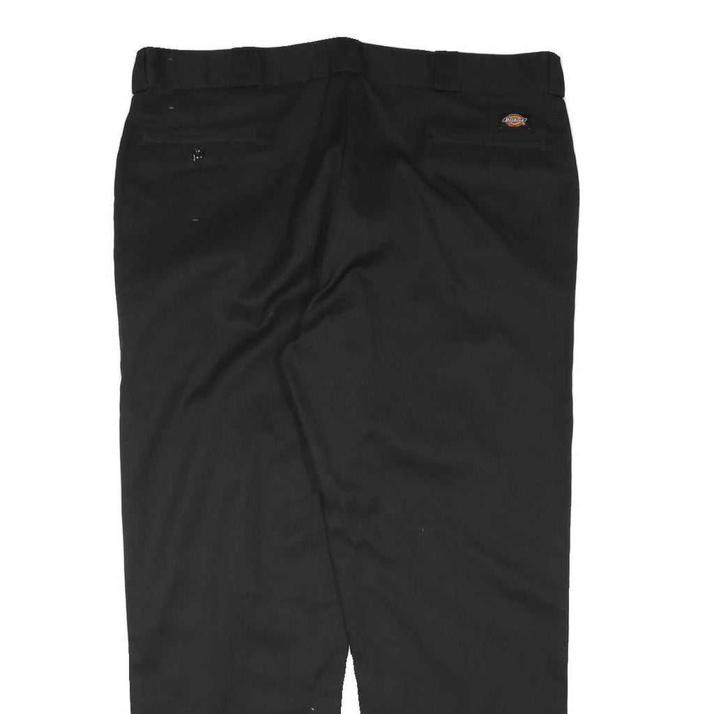 DICKIES Mens Cotton Blend Black Regular Straight Trousers W42 L31 Workwear Zip