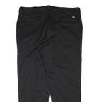 DICKIES Mens Cotton Blend Black Regular Straight Trousers W42 L31 Workwear Zip