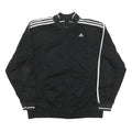 ADIDAS Mens Black & White Track Jacket L Polyester Blend Casual Zip Pockets
