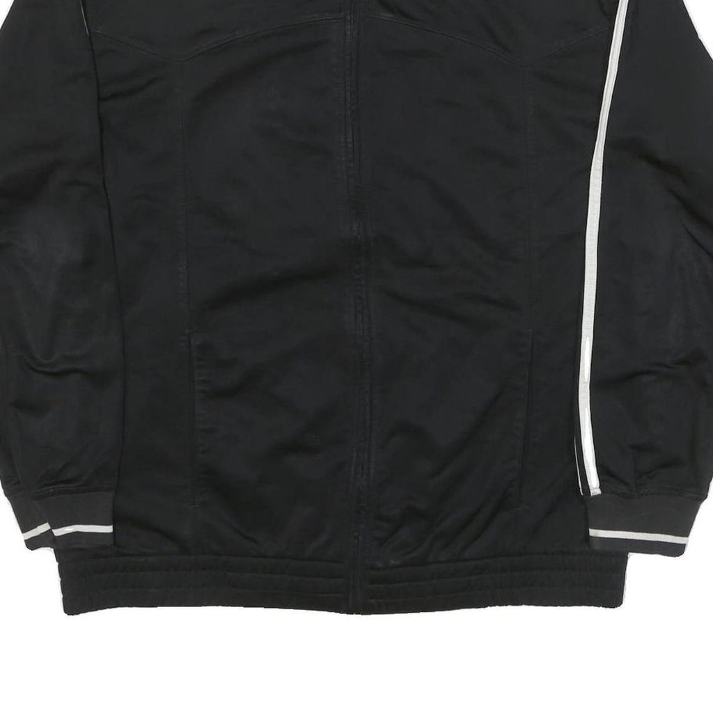 ADIDAS Mens Black & White Track Jacket L Polyester Blend Casual Zip Pockets