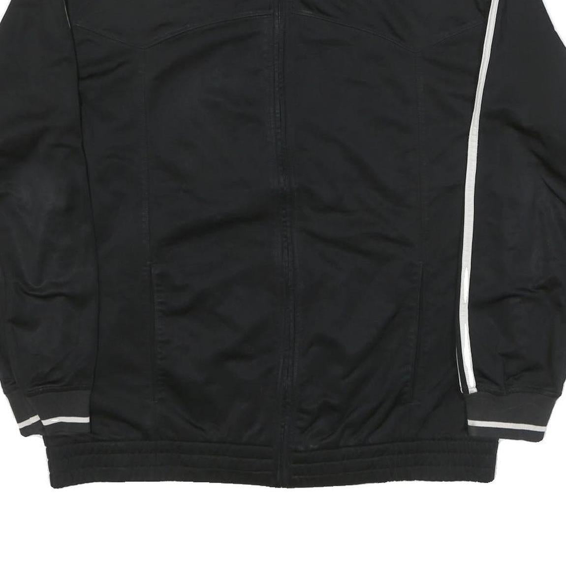 ADIDAS Mens Black & White Track Jacket L Polyester Blend Casual Zip Pockets