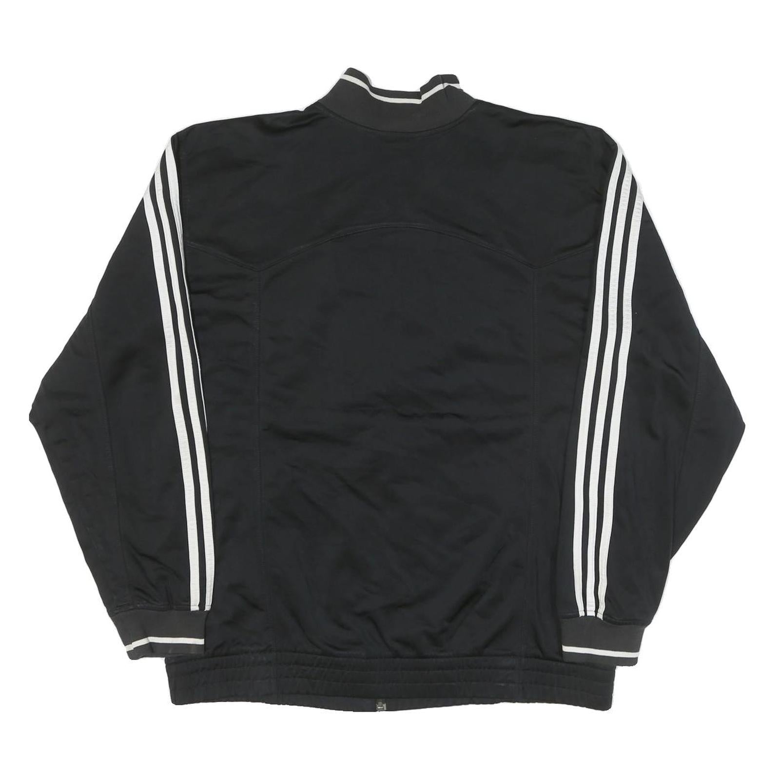 ADIDAS Mens Black & White Track Jacket L Polyester Blend Casual Zip Pockets