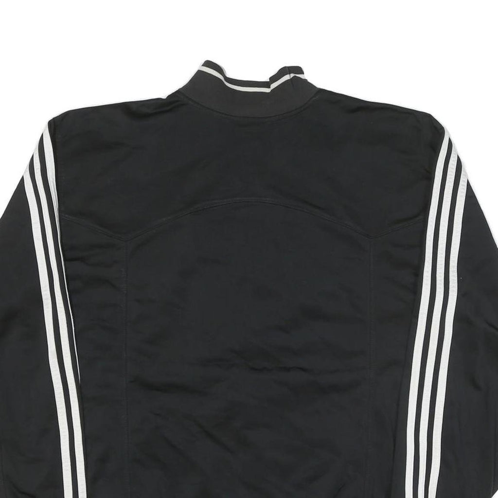 ADIDAS Mens Black & White Track Jacket L Polyester Blend Casual Zip Pockets