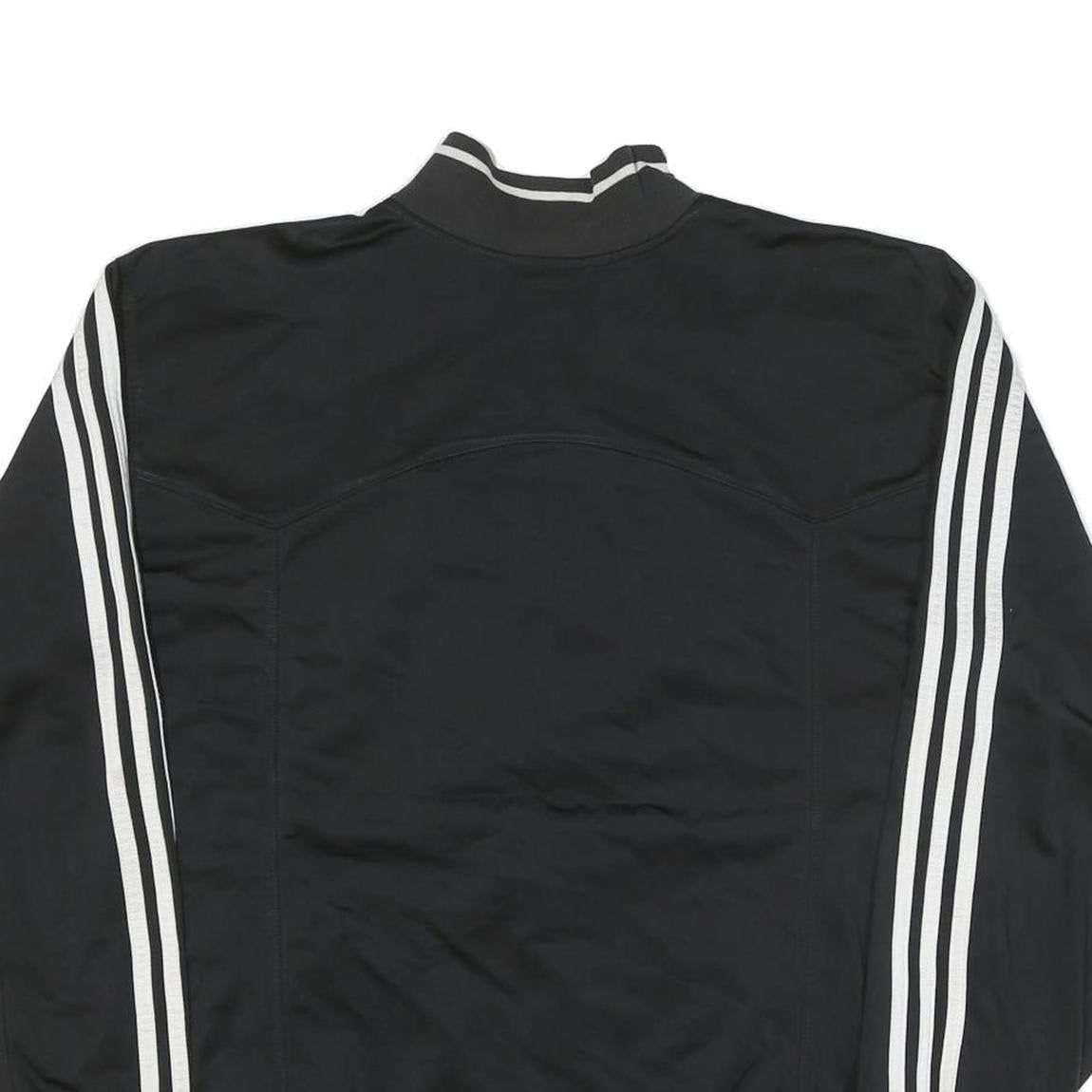 ADIDAS Mens Black & White Track Jacket L Polyester Blend Casual Zip Pockets