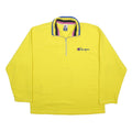 CHAMPION Mens Yellow Polyester Jumper 1/4 Zip Regular Fit M Bright Casual