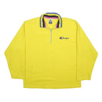 CHAMPION Mens Yellow Polyester Jumper 1/4 Zip Regular Fit M Bright Casual