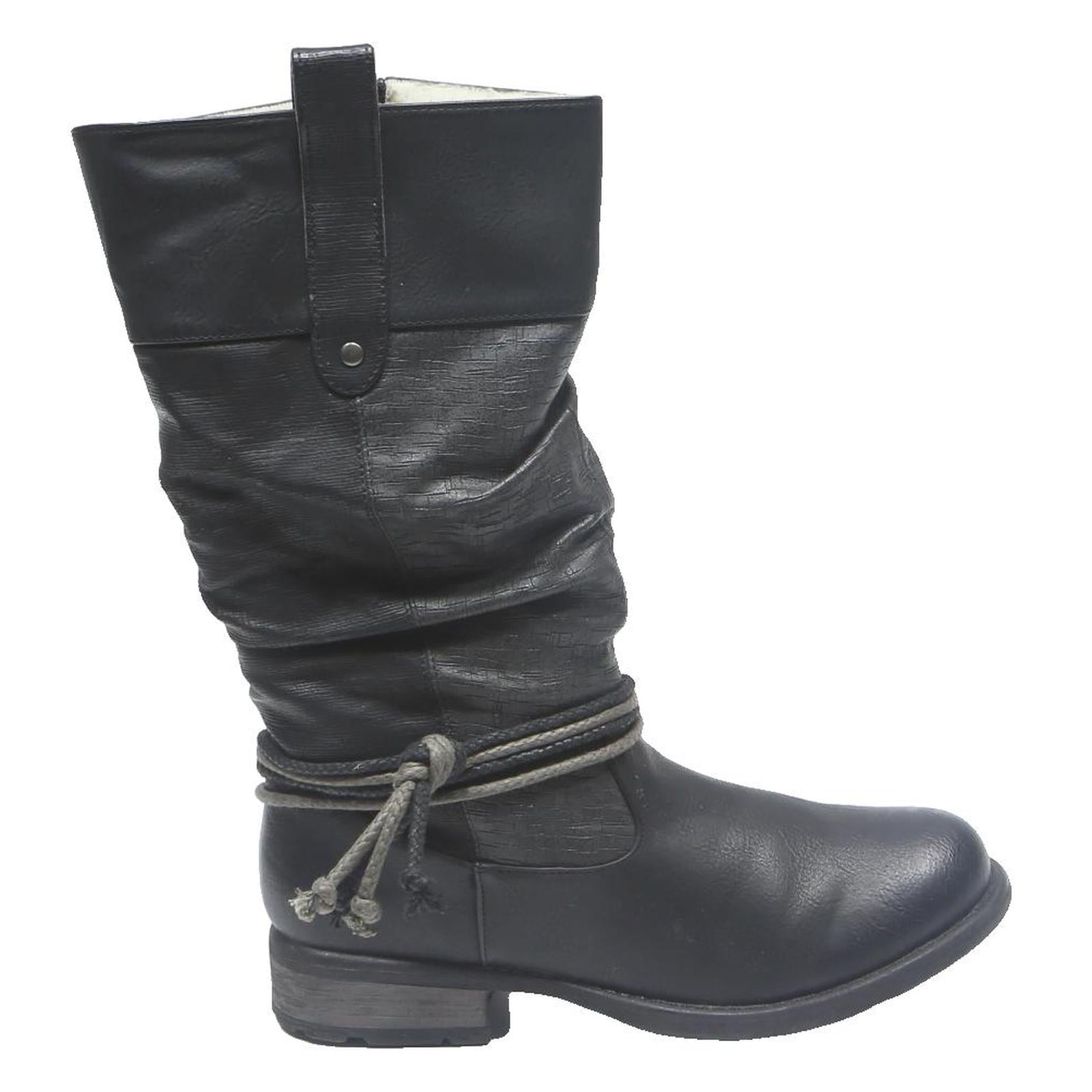 RIEKER Casual Womens Ankle Boots Black Leather UK 7 Stylish Everyday Wear