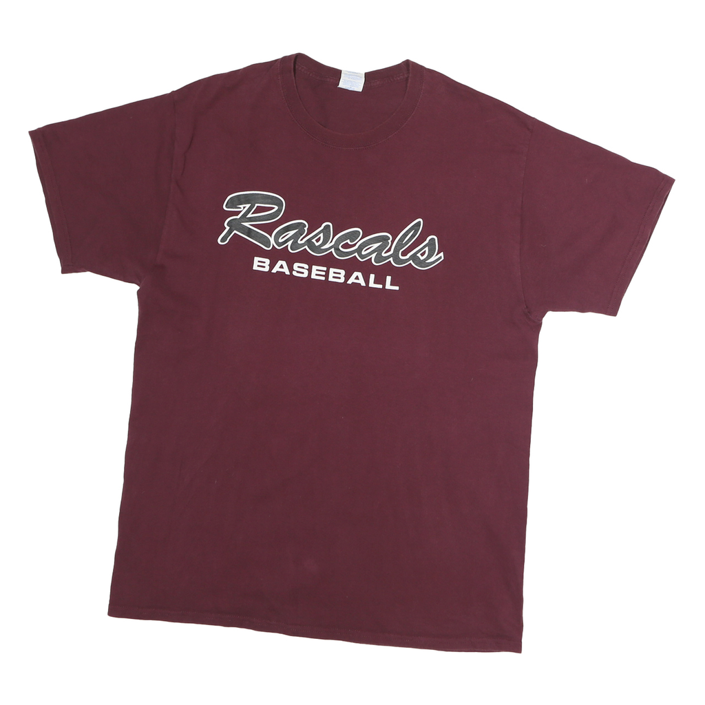 PORT & COMPANY Mens Maroon Rascals Baseball T-Shirt M Short Sleeve Crew Neck
