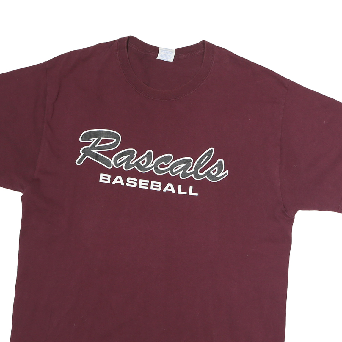 PORT & COMPANY Mens Maroon Rascals Baseball T-Shirt M Short Sleeve Crew Neck