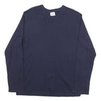 CALVIN KLEIN Mens Navy Blue Long Sleeve Crew Neck Cotton Blend T-Shirt L