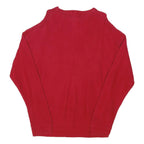 CHAPS Mens Red Plain Crew Neck Relaxed Fit Jumper Cotton Blend Knit L Classic