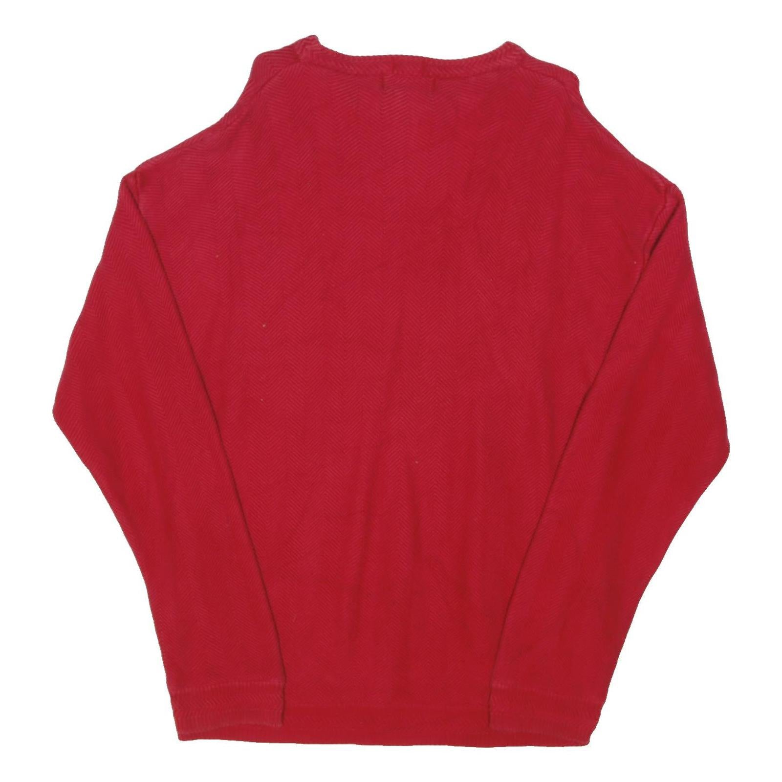 CHAPS Mens Red Plain Crew Neck Relaxed Fit Jumper Cotton Blend Knit L Classic